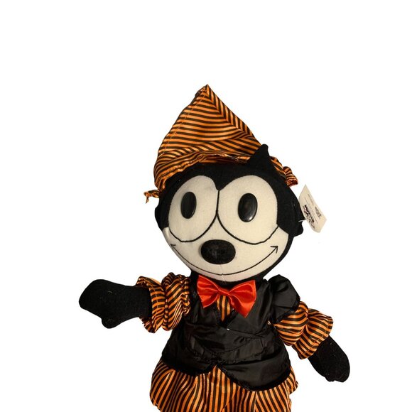 New Toy Works Felix The Cat Plush Stuffed Animal Doll Toy Orange Black Outfit Ha - Picture 2 of 6